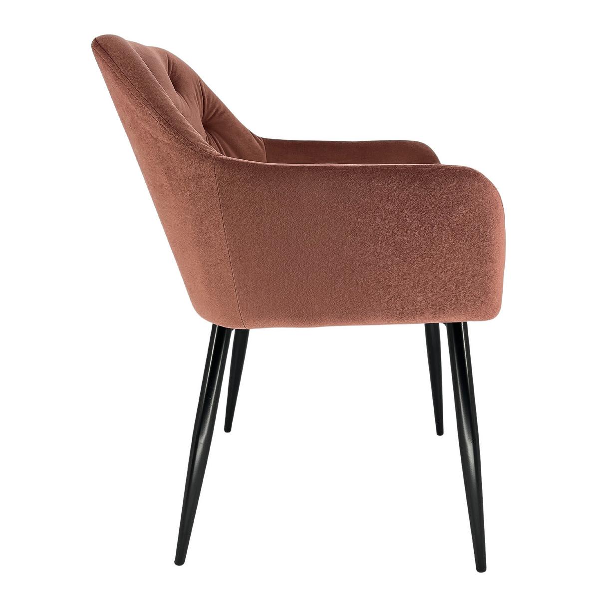 POLSTERSTUHL 2er Set, Metallbeine Rosa 55/81/58,5 - Rosa, Textil (55/81/59cm) - RAUMHIRSCH FURNITURE