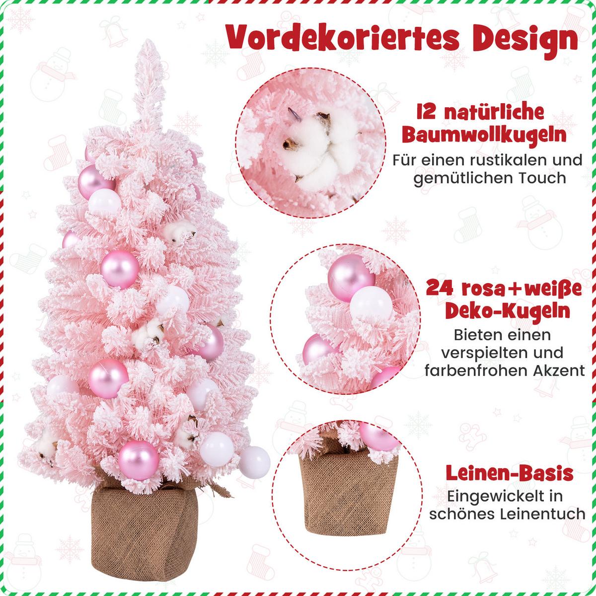 WEIHNACHTSBAUM Mini Pink - Pink, Kunststoff (90cm) - COSTWAY