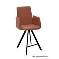 THEKENSTUHL (4er-Set) Deerdre 52x109x60 Schwarz/Cognac - Cognac/Schwarz, Kunststoff (60/109/52cm) - 58aufmkessel
