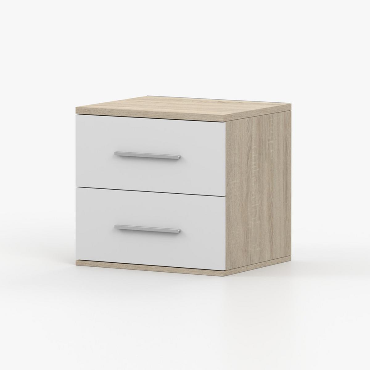 NACHTTISCH OMEGA III 22, 55/51/44, 2 Schubladen, Sonoma-Eiche - Sonoma Eiche, Holzwerkstoff (55/44/51cm) - imoebel24