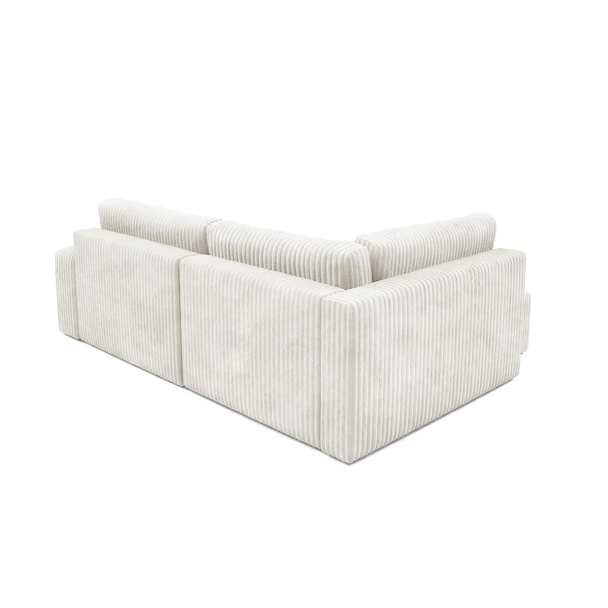 ECKSOFA Angela 4 Sitzplätze Gebrochenes Weiß - Weiß, Holz (245/182cm) - Petits-meubles