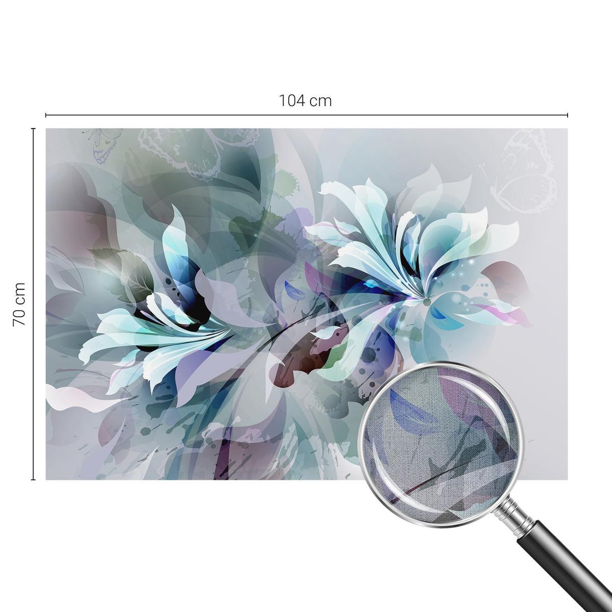 FOTOTAPETE 104x70 cm - Florale Abstraktion - Grün, Textil (104/70cm) - Wallfluent