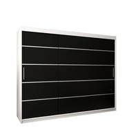 SCHWEBETÜRENSCHRANK 200/250/62 3-türig - Silberfarben/Schwarz, Holz/Kunststoff (250/200/62cm) - MÖBEL KRYSPOL