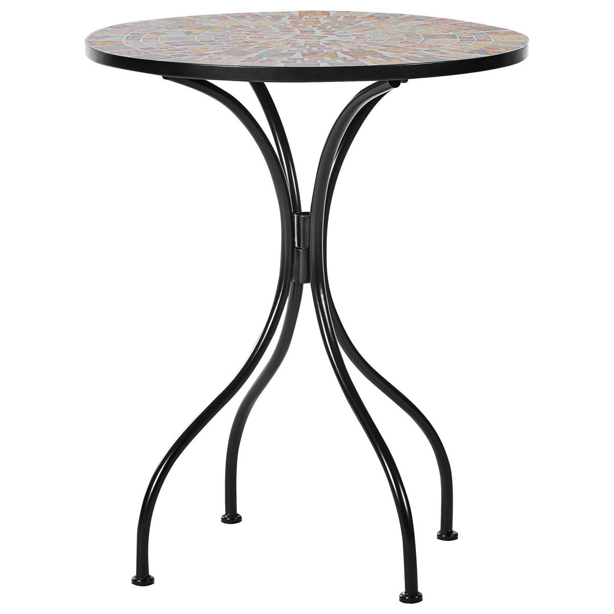 GARTENTISCH Schwarz Casario - Multicolor/Schwarz, Metall (60/60/74cm) - Beliani