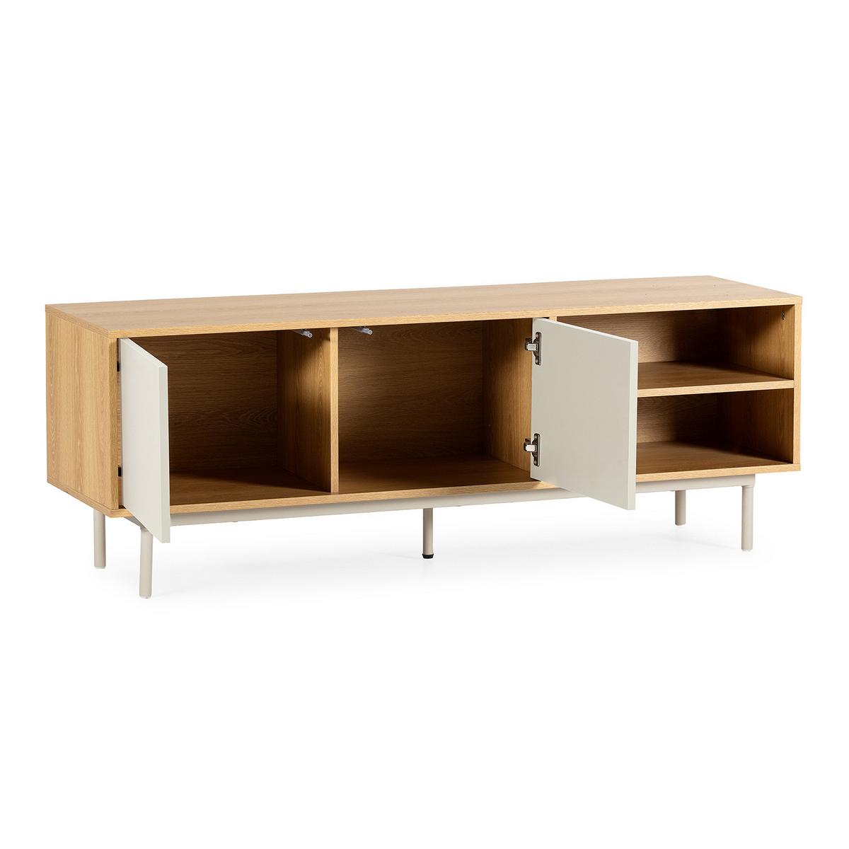 TV-ELEMENT Cuzco 2 türen Eichenfarbe/grau - Grau, Holzwerkstoff (140/50/40cm) - VS Venta-stock