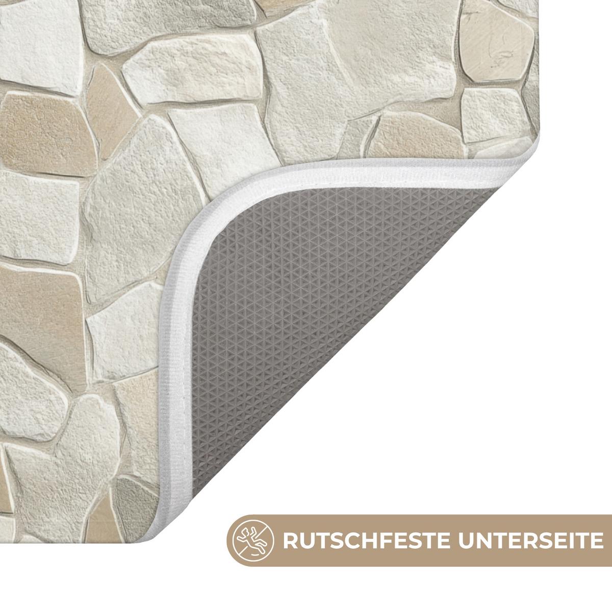 WC-VORLEGER Mosaik - Steine - Beige WC Teppich 40x60 cm - Beige, Textil (40/1cm) - OnlyWow