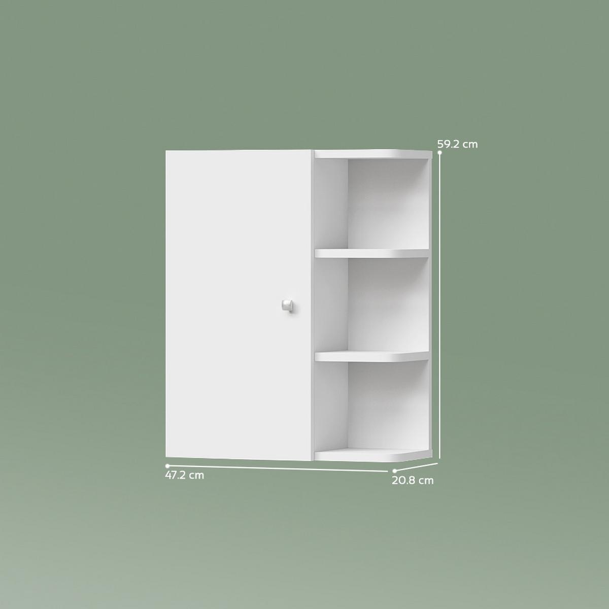 BADSCHRANK Fucino Weiß 47.2 x 59.2 cm - Weiß, Holzwerkstoff (47.2/59.2/20.8cm) - Livinity®