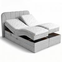BOXSPRINGBETT Romeo mit elektrischer Matratzenverstellung, 160x200 cm, Hellgrau - Hellgrau, Textil (160/200cm) - Beautysofa