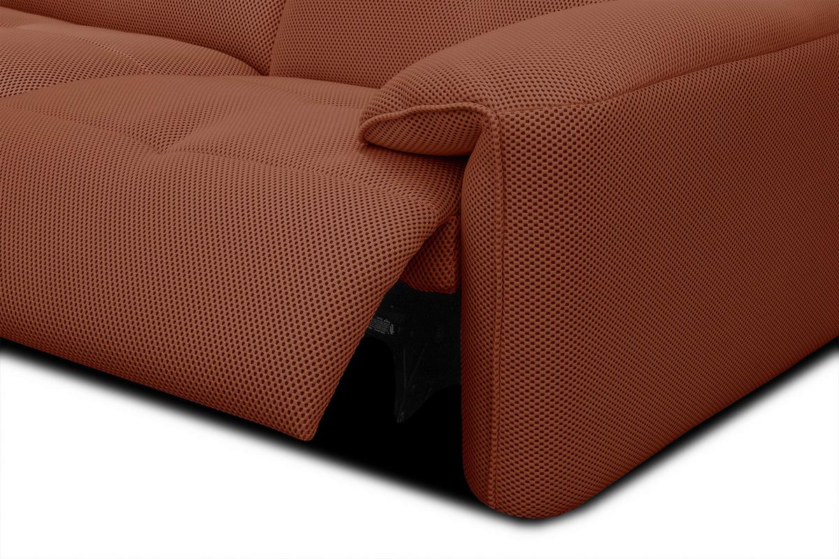 ECKSOFA TRENTO 4-Sitzer mit 1 Relaxfunktion, dunkelorange - Dunkelorange/Schwarz, Holzwerkstoff/Kunststoff (165/262cm) - Wozimo
