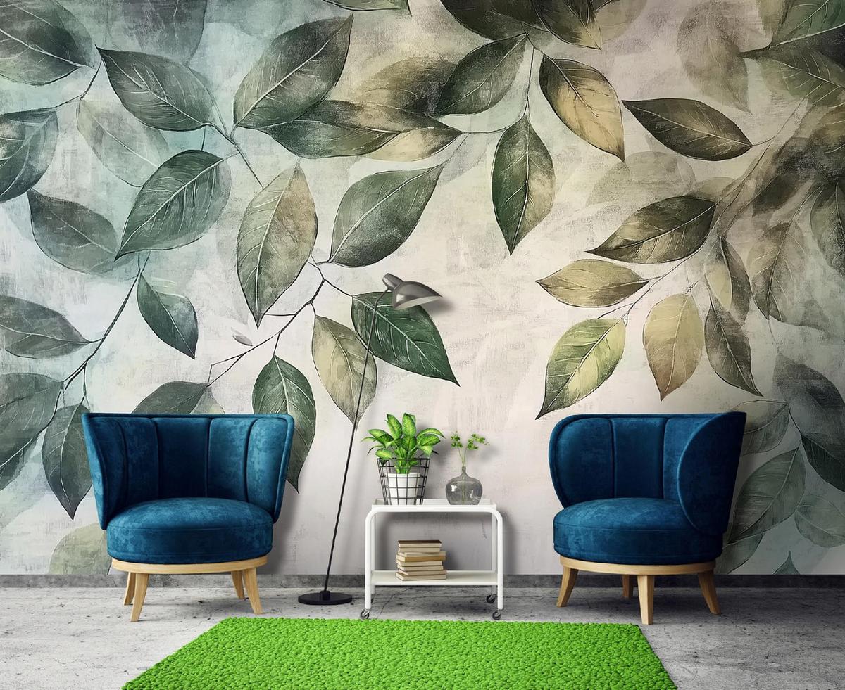 FOTOTAPETE Blätter Grün Natur Wohnzimmer Vlies Tapete 400x280 - Multicolor, Papier (400/280cm) - Wallarena