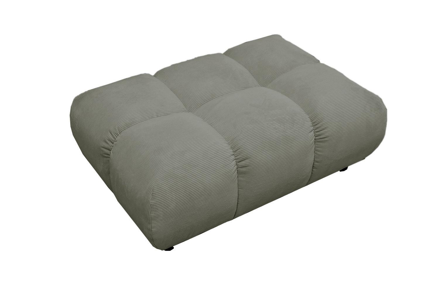 HOCKERBANK VIVIEN Grün Cord - Olivgrün/Grün, Textil (108/41/73cm) - KAWOLA
