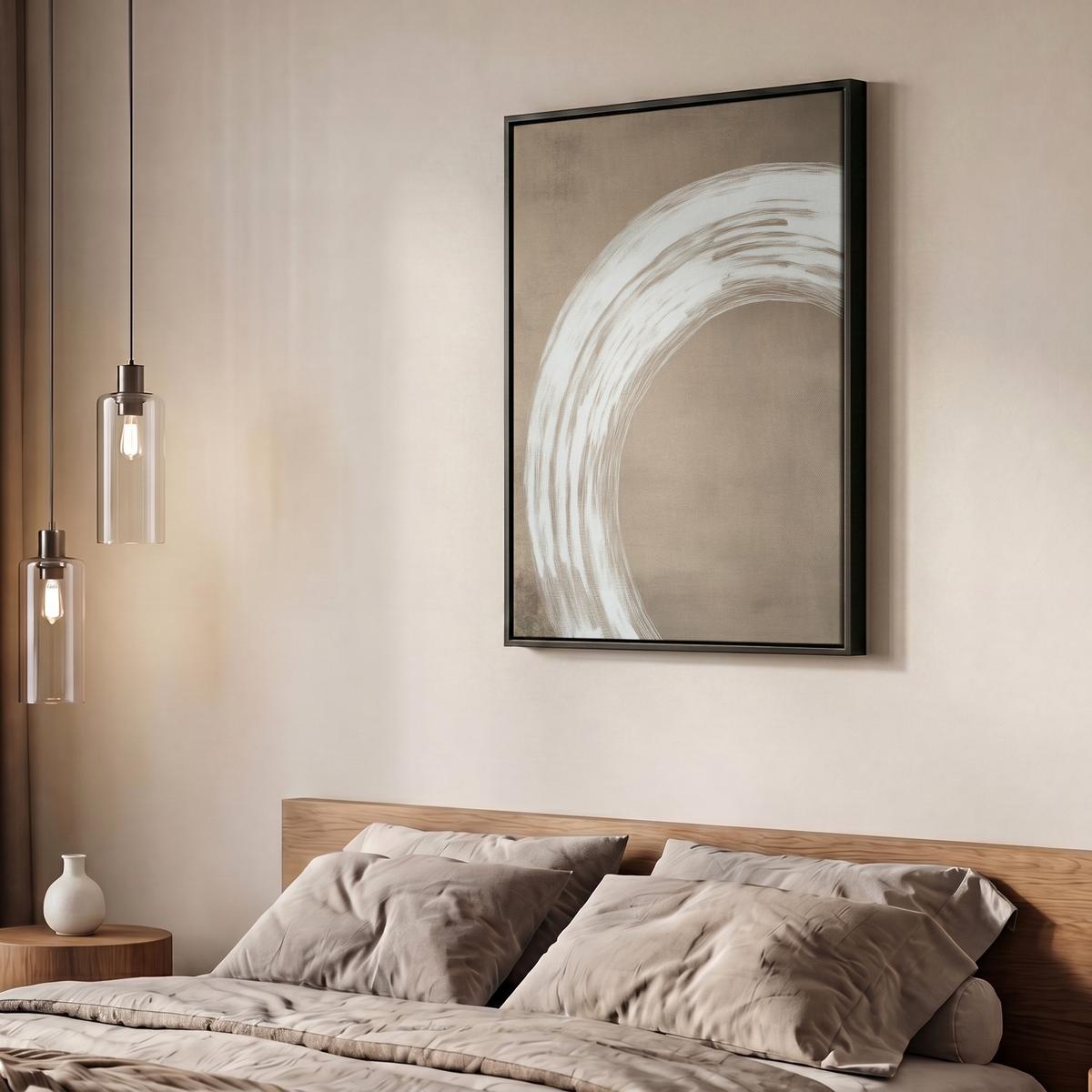 LEINWAND Bilder mit Rahmen - Farbe - Braun - Japandi - 60x80 - Kupferfarben, Textil (60/80cm) - MuchoWow
