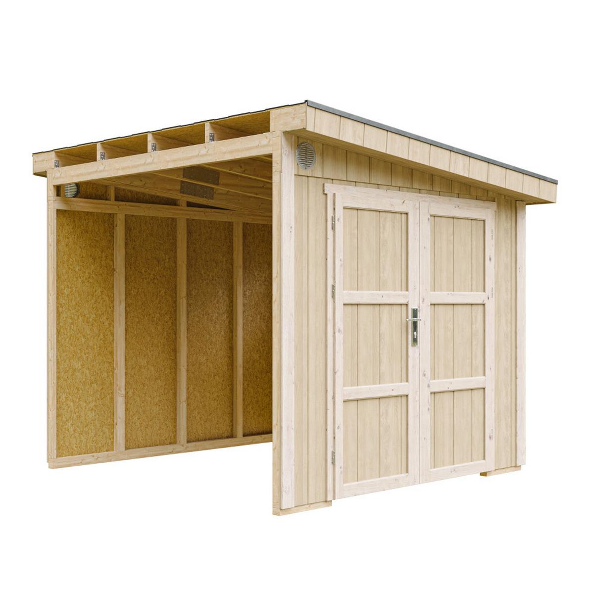 GARTENHAUS 5,9 m² - H231x248x294 cm - Ohne Boden und Seitenwand – M938B - Beige, Holz (236/231/250cm) - Timbela