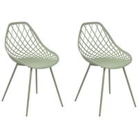 ESSZIMMERSTUHL 2er-Set Kunststoff Grün Canton Ii - Grün, Kunststoff/Metall (46/86/52cm) - Beliani
