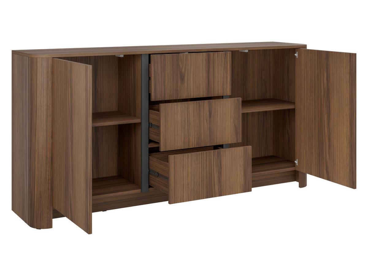 SIDEBOARD Bari KSZ168 - Nussbaumfarben/Schwarz, Holzwerkstoff/Kunststoff (168/84/39cm) - MIRJAN24