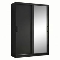 SCHWEBETÜRENSCHRANK Hela mit 2 Türen. 120 cm, Schwarz - Schwarz, Holzwerkstoff (120/205/60cm) - Beautysofa