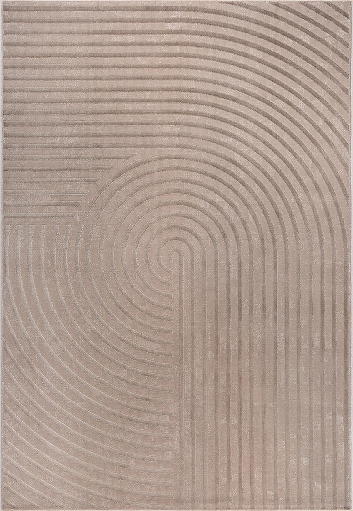 KURZFLORTEPPICH Geometrisch ERESMA Polyester Beige 160 x 230 cm - Beige, Textil (160/230cm) - KADIMA DESIGN