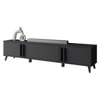 TV-LOWBOARD Helsinki 183 - Schwarz/Graphitfarben, Holzwerkstoff/Kunststoff (180/70/33cm) - MIRJAN24
