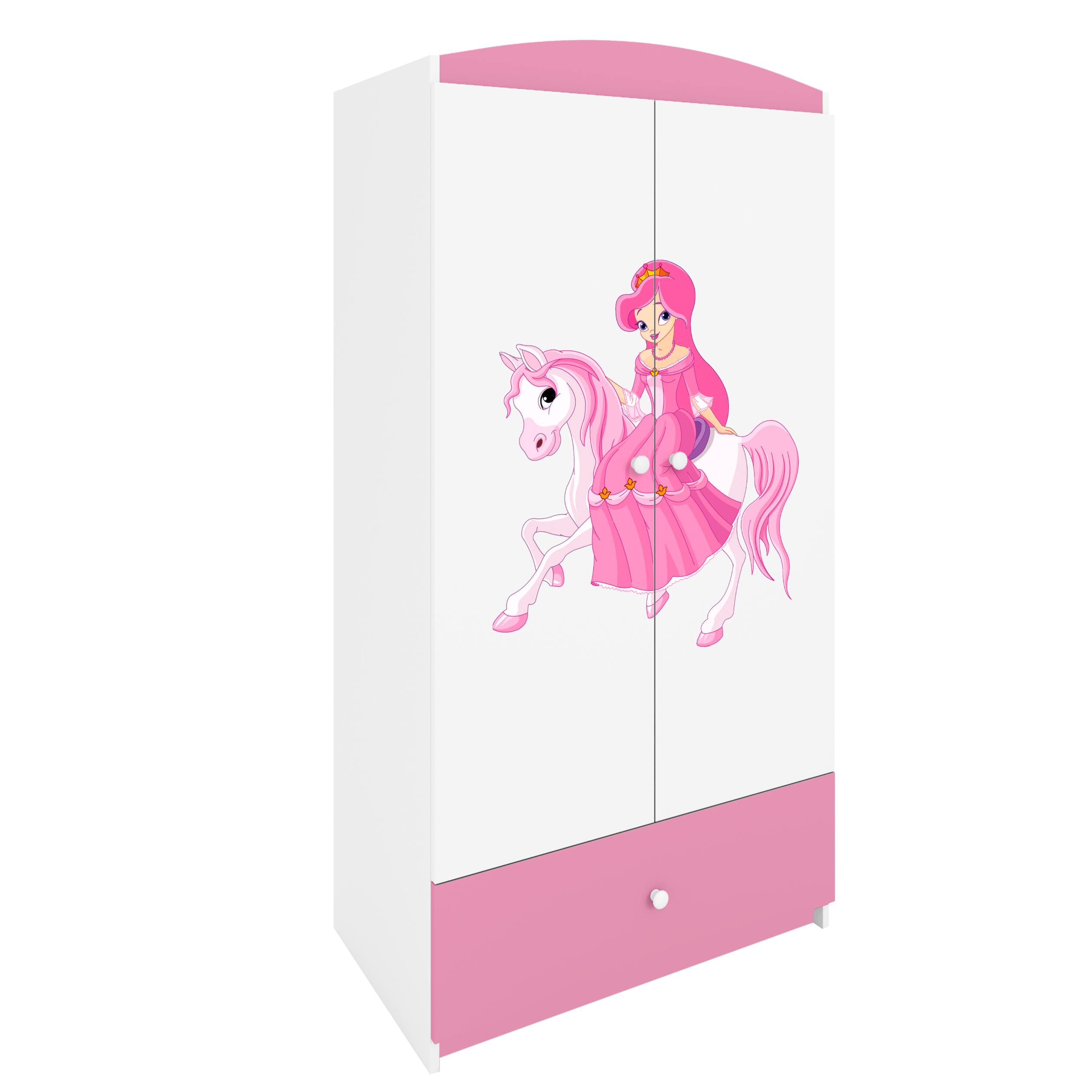 KINDERKLEIDERSCHRANK Prinzessin II - Hellrosa, Holzwerkstoff (90/175/52cm) - RAUMHIRSCH FURNITURE