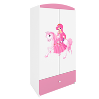 KINDERKLEIDERSCHRANK Prinzessin II - Hellrosa, Holzwerkstoff (90/175/52cm) - RAUMHIRSCH FURNITURE