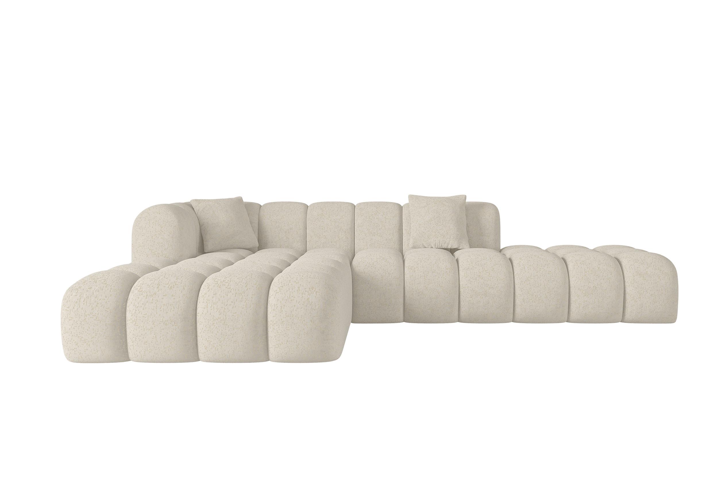 ECKSOFA Ottomane Links OLEA-L2 - 289x176x71 cm Creme - Creme/Schwarz, Holzwerkstoff/Kunststoff (289/176cm)