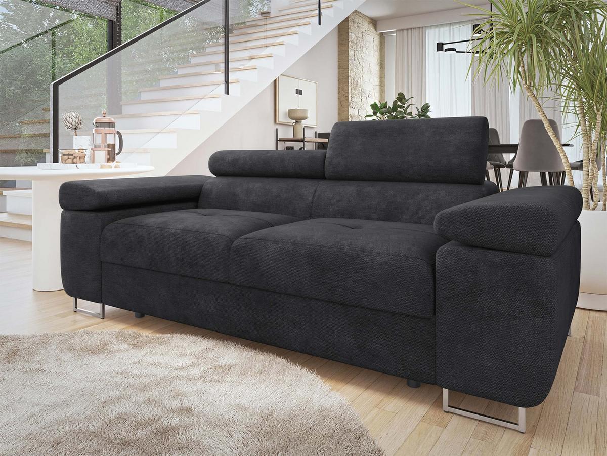 SOFA Torezio 2 - Anthrazit, Holz/Textil (198/90/102cm) - MIRJAN24