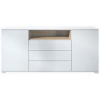 SIDEBOARD Skadu Eiche sägerau - Hellbraun/Weiß, Holzwerkstoff (166.5/75.5/35cm) - Vladon