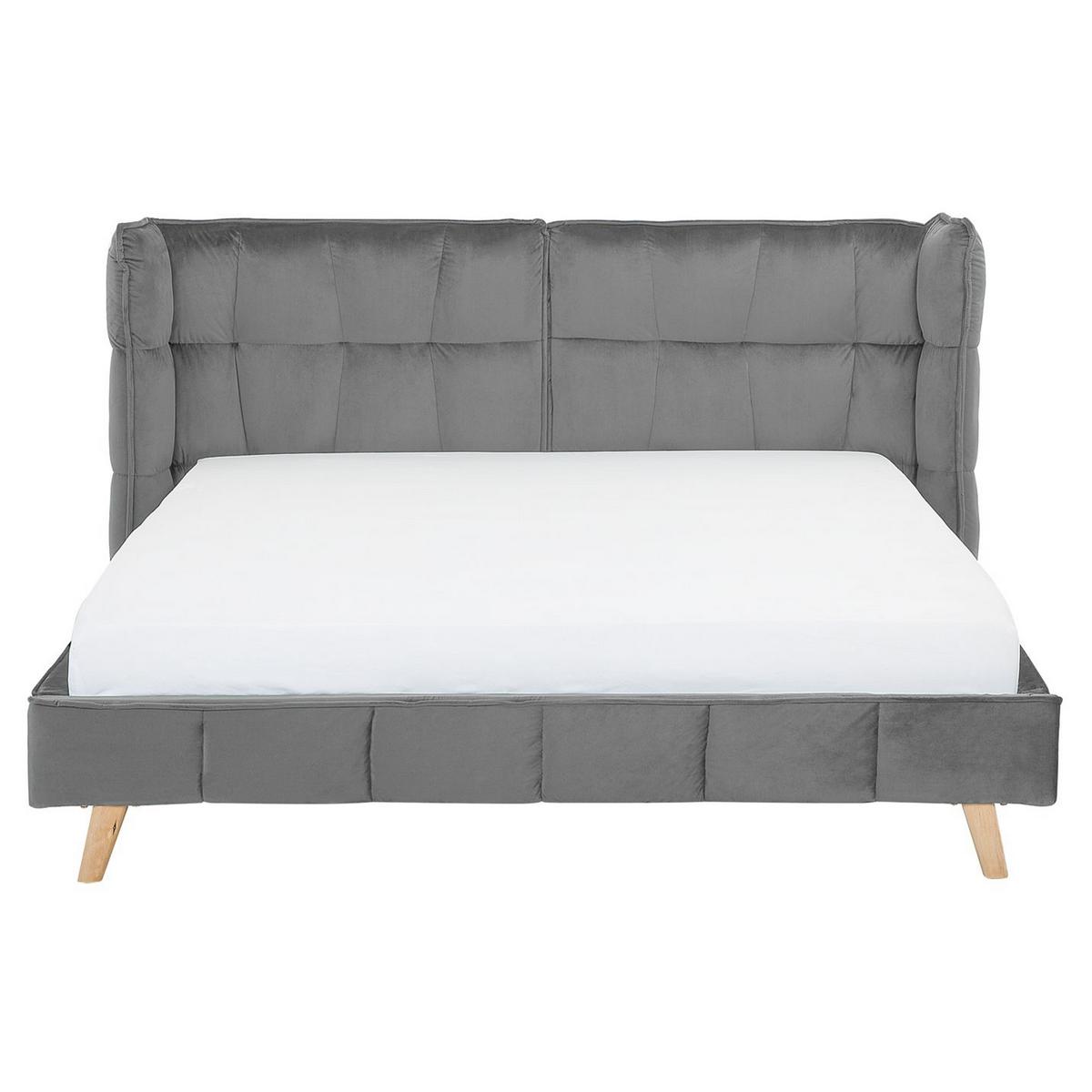 POLSTERBETT mit Lattenrost 160x200 cm Grau Senlis - Grau, Textil (160/200cm) - Beliani