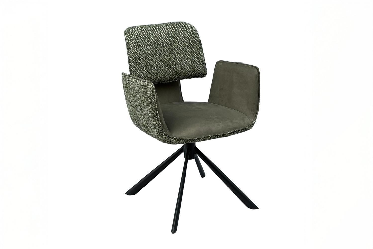 ESSZIMMERSTUHL EDENIA Grün Webstoff Drehbar (360°) (1er-Set) - Grün, Kunststoff/Textil (60/86/65cm) - KAWOLA