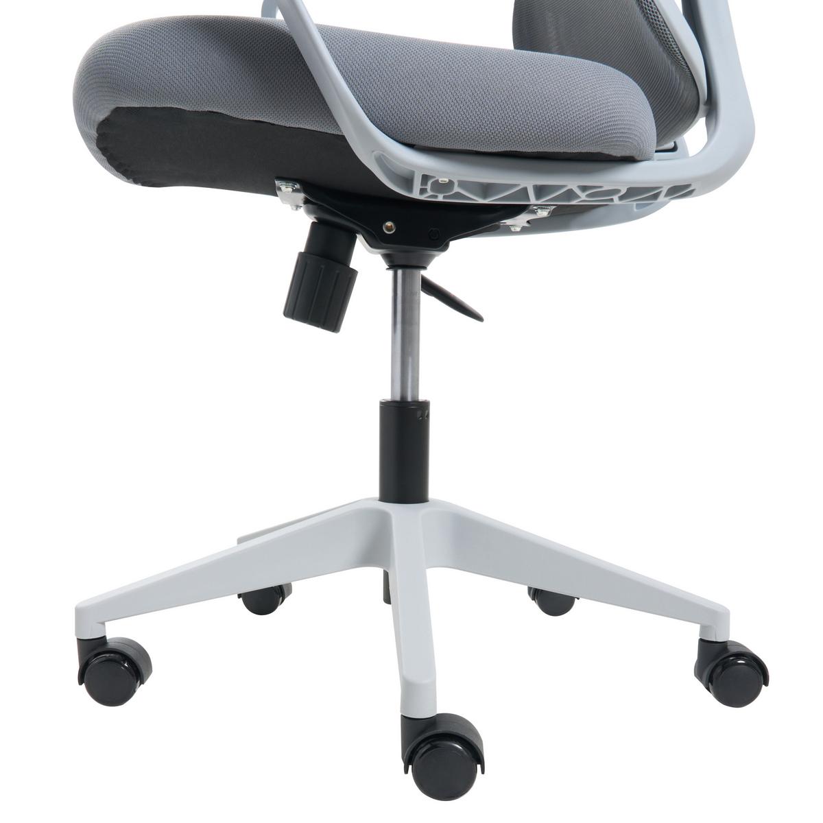 BÜROSTUHL Hellgrau Luma - Hellgrau/Grau, Textil (60/98/60cm) - Beliani
