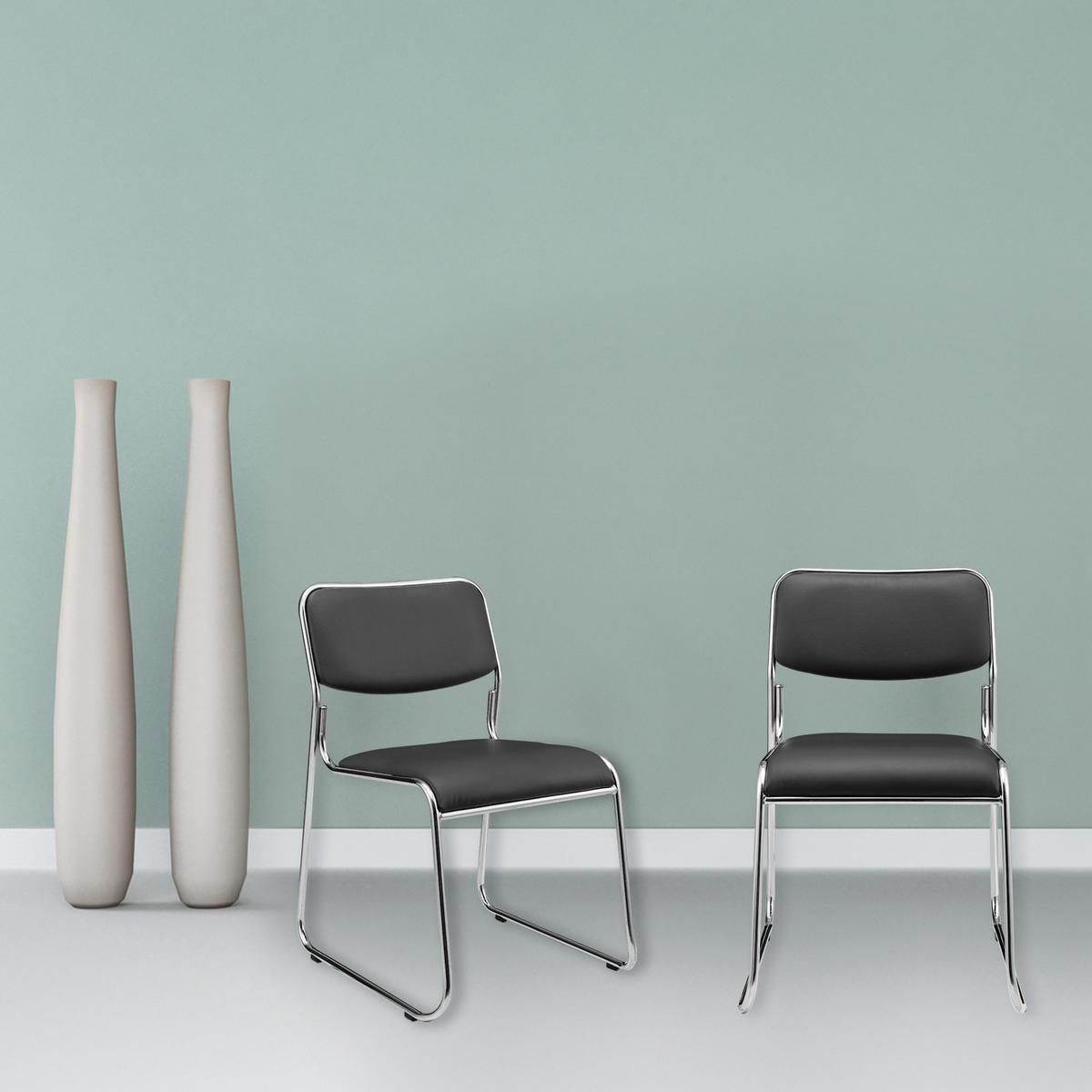 STUHL-SET 4 TLG. - Schwarz, Kunststoff/Metall (51/77/55cm) - pro.tec