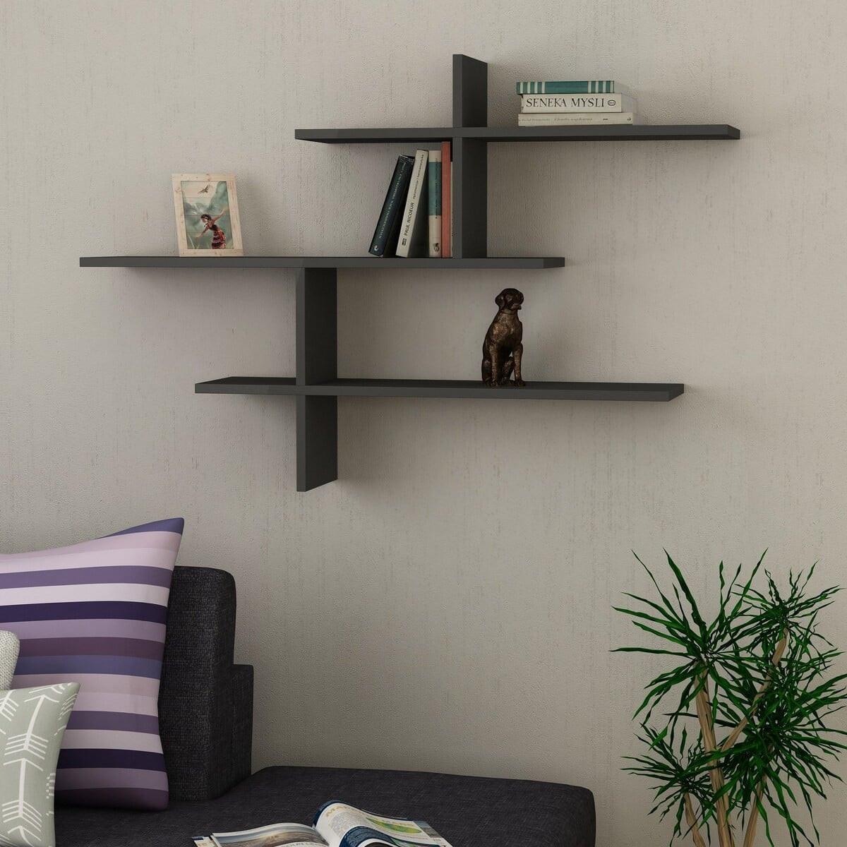 WANDREGAL Leo 123/22/80 cm - Anthrazit, Holzwerkstoff (22/80.5/99.5cm) - Calicosy