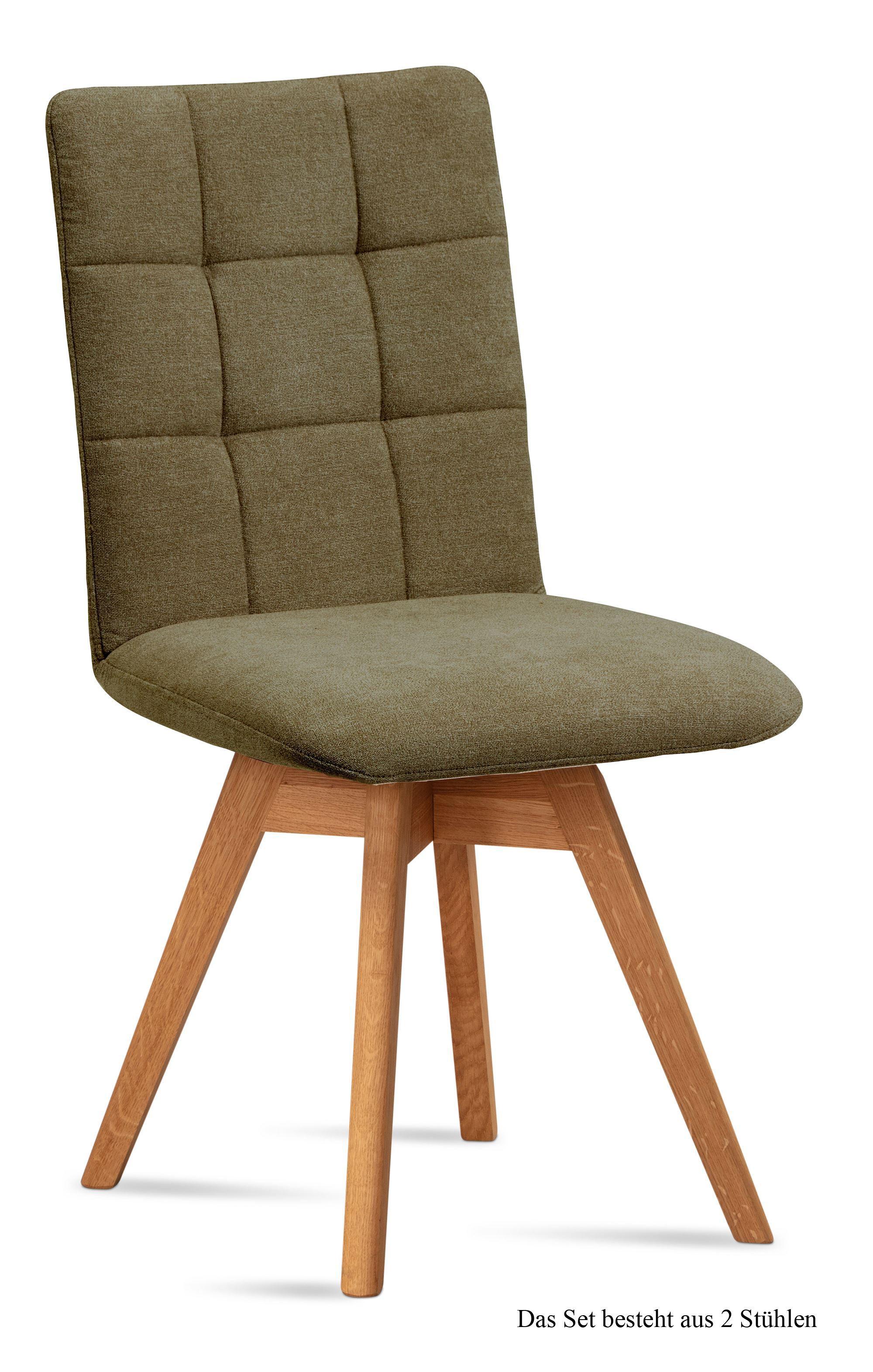 ESSZIMMERSTUHL drehbar (2er-Set) Doria 47x91x60 Eiche geölt/Olivgrün - Eichefarben/Olivgrün, Kunststoff (60/91/47cm) - 58aufmkessel
