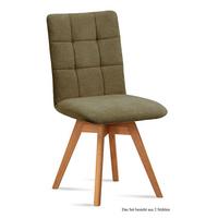 ESSZIMMERSTUHL drehbar (2er-Set) Doria 47x91x60 Eiche geölt/Olivgrün - Eichefarben/Olivgrün, Kunststoff (60/91/47cm) - 58aufmkessel