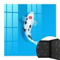 SCHLÜSSELBOX Schwarz 30x30 cm- Türöffnung nach rechts - Koi-Karpfen - Blau, Metall (30/30/5cm) - TULUP