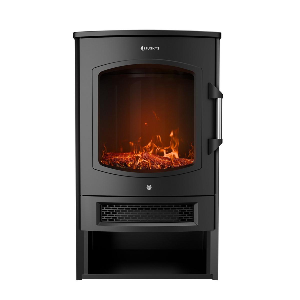 ELEKTROKAMIN 1800W schwarz - Flammenbild separat nutzbar - Schwarz, Metall (35/75/45cm) - Juskys