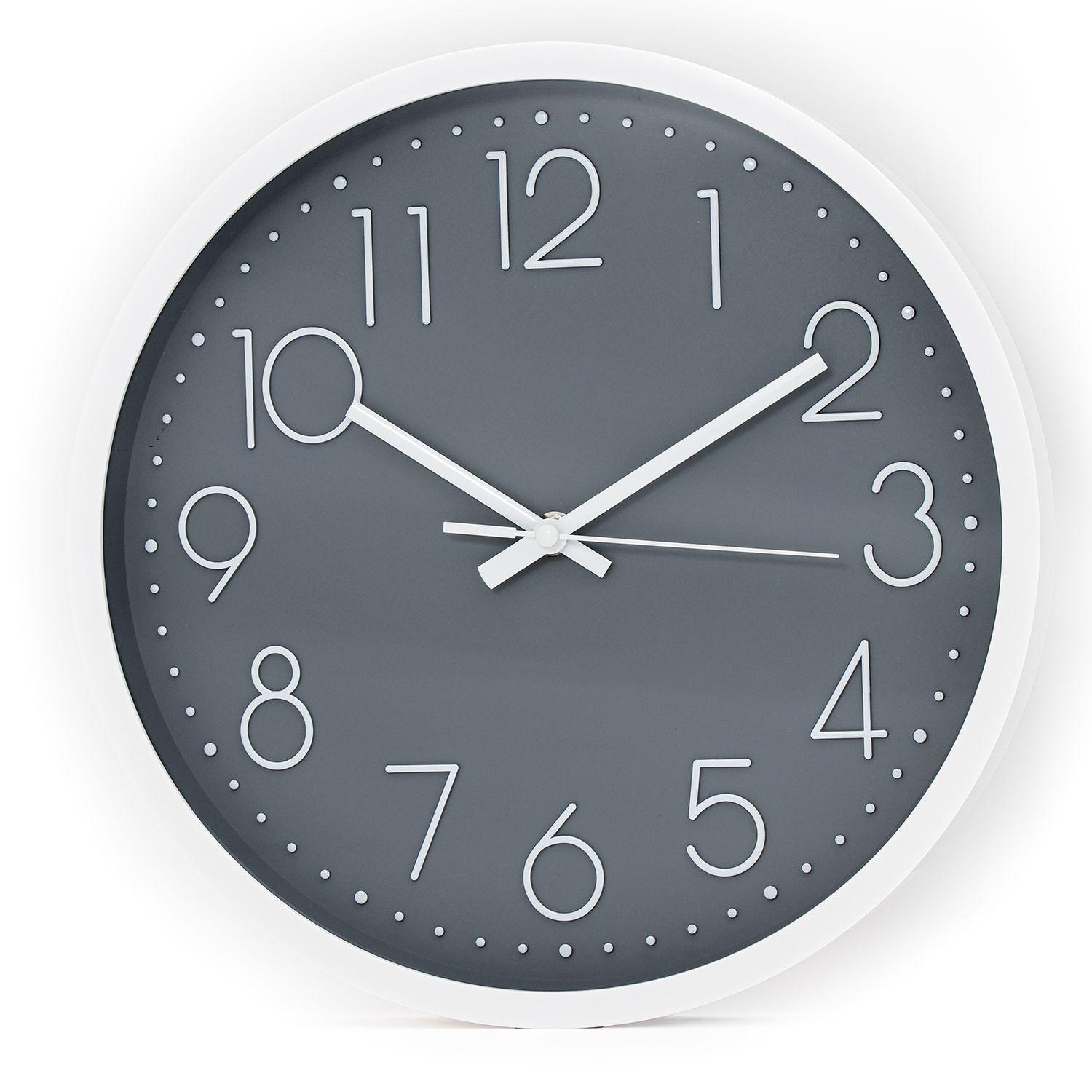 WANDUHR 30.5 cm - Grau, Kunststoff (30.5/30.5/4.5cm) - Intirilife