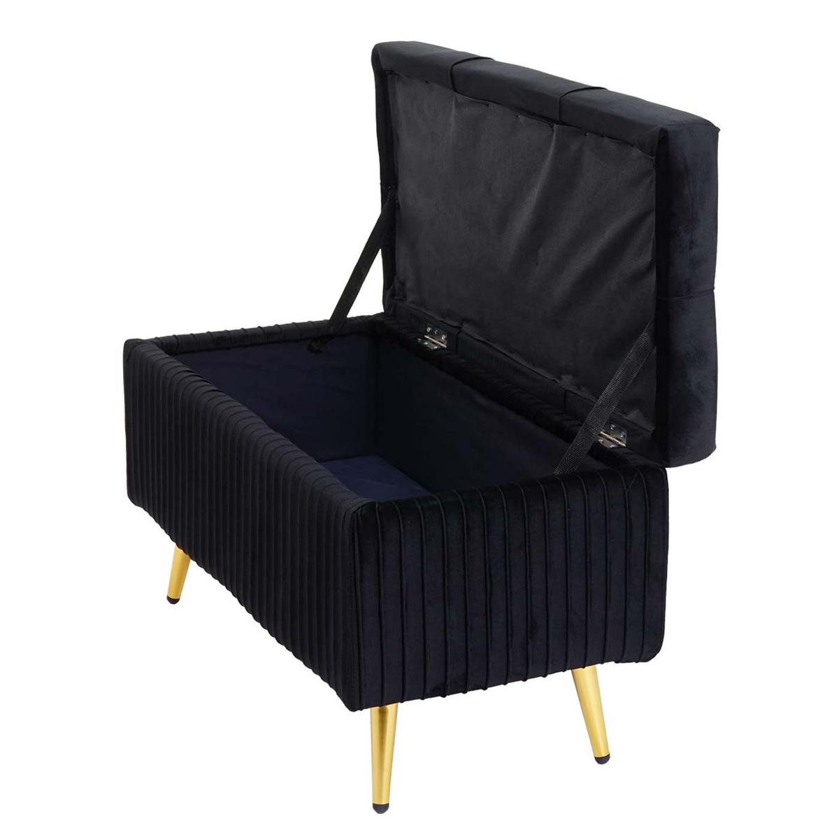 SITZBANK MIT STAURAUM Schwarz - Schwarz, Textil (80/45/40cm) - MCW