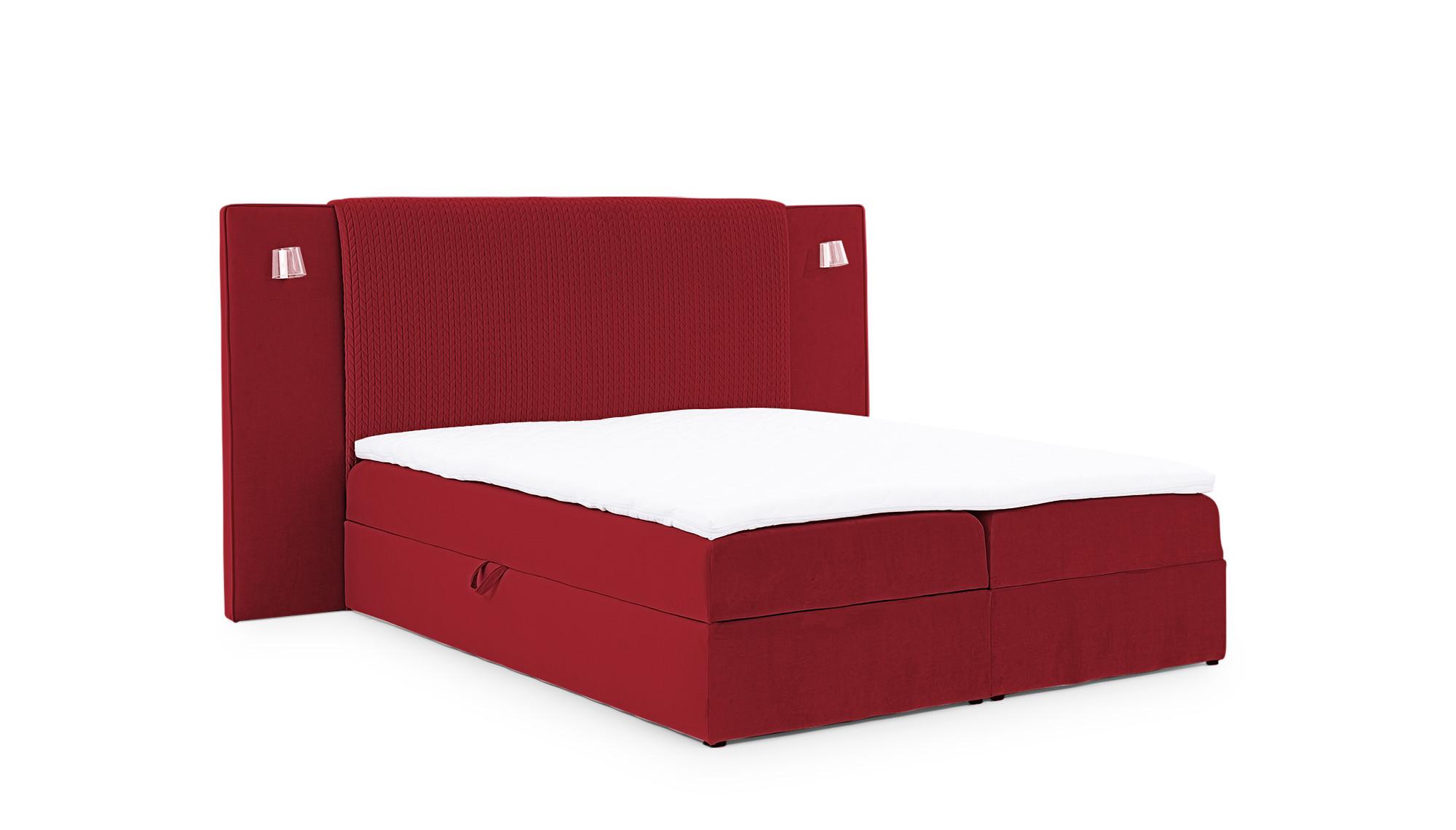 BOXBETT Marten Magic Velvet Set.1 - Rot, Holzwerkstoff/Textil (140/200cm) - Fun Möbel
