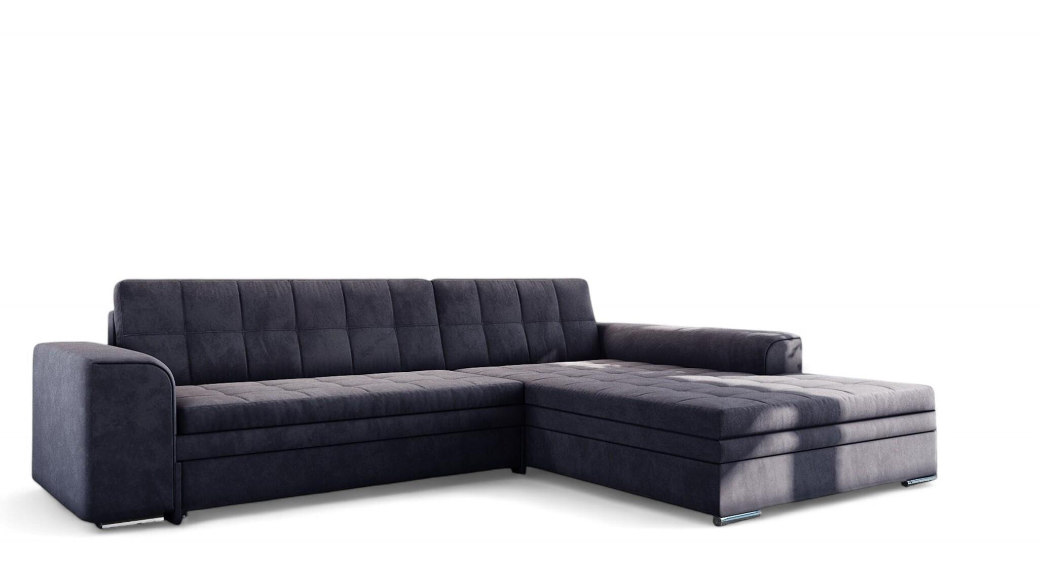 ECKSOFA Lusaka Mit Schlaffunktion - Schwarz, Holzwerkstoff/Textil (198/292cm) - Fun Möbel