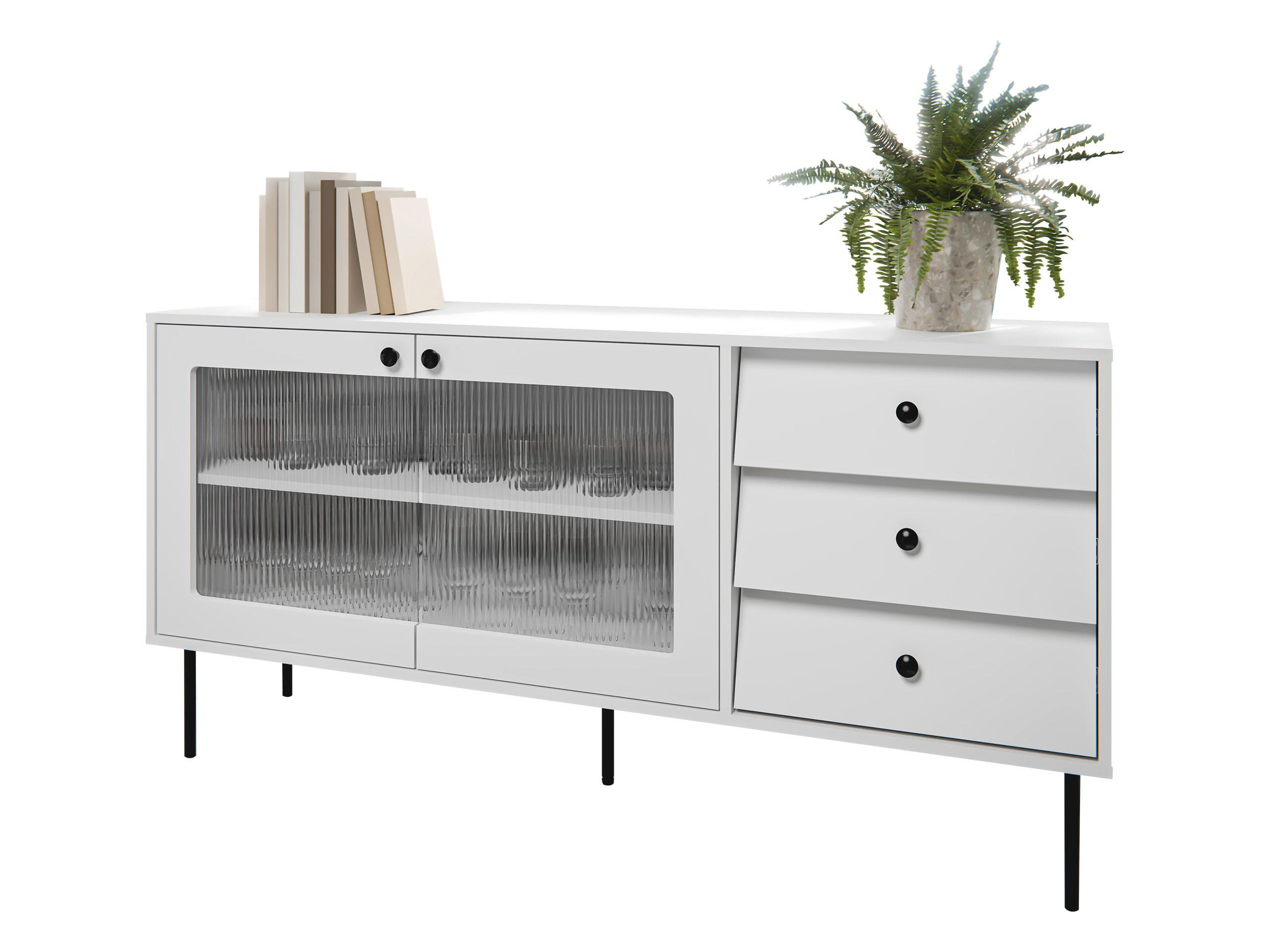 SIDEBOARD Valerio 150 - Schwarz/Weiß, Holzwerkstoff/Kunststoff (150/75/39cm) - MIRJAN24
