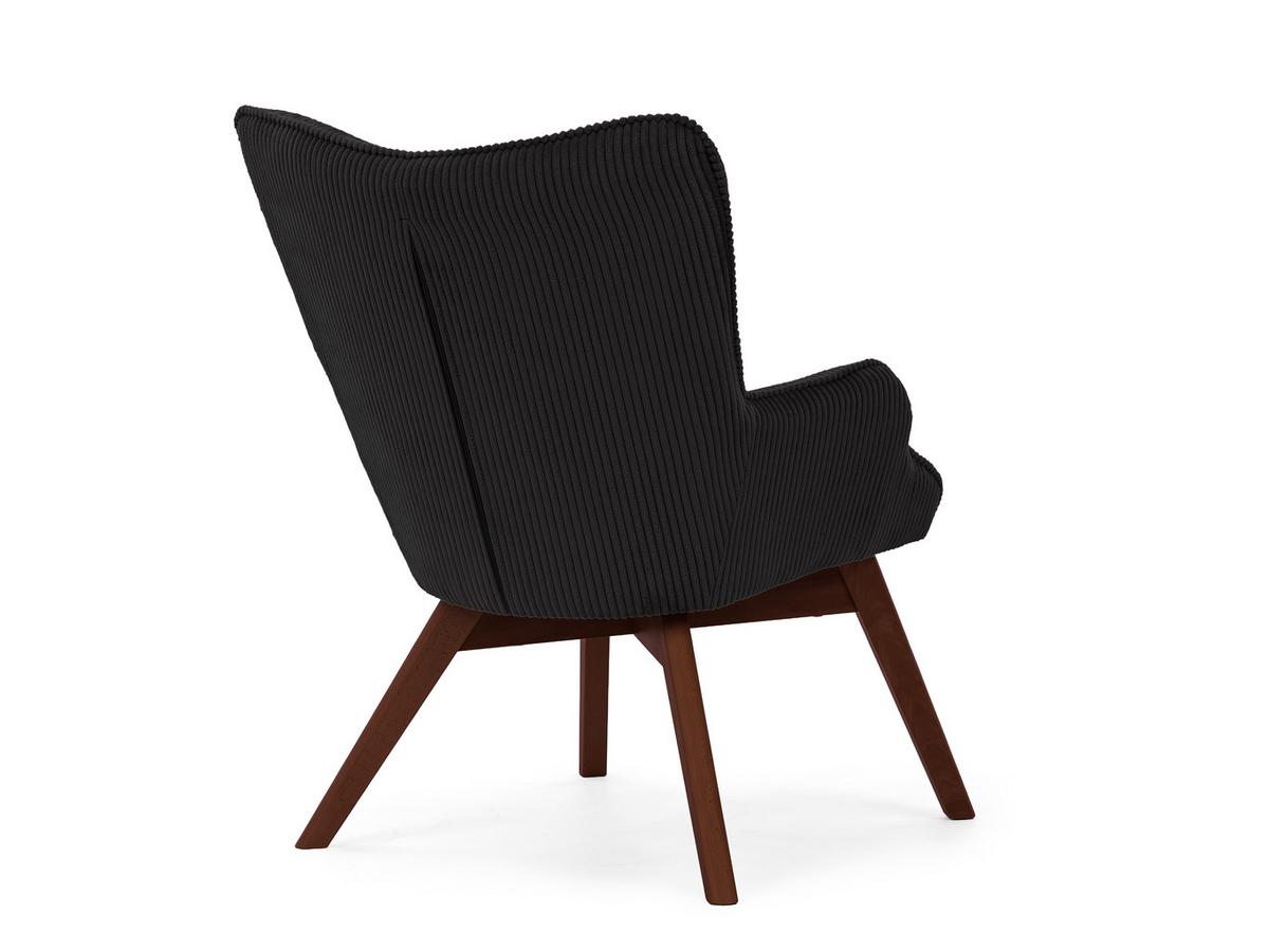LOUNGESESSEL Lenari Schwarz Cordstoff mit Füßen in Braun - Schwarz/Braun, Holz/Textil (71/96/86cm) - S-Style Möbel