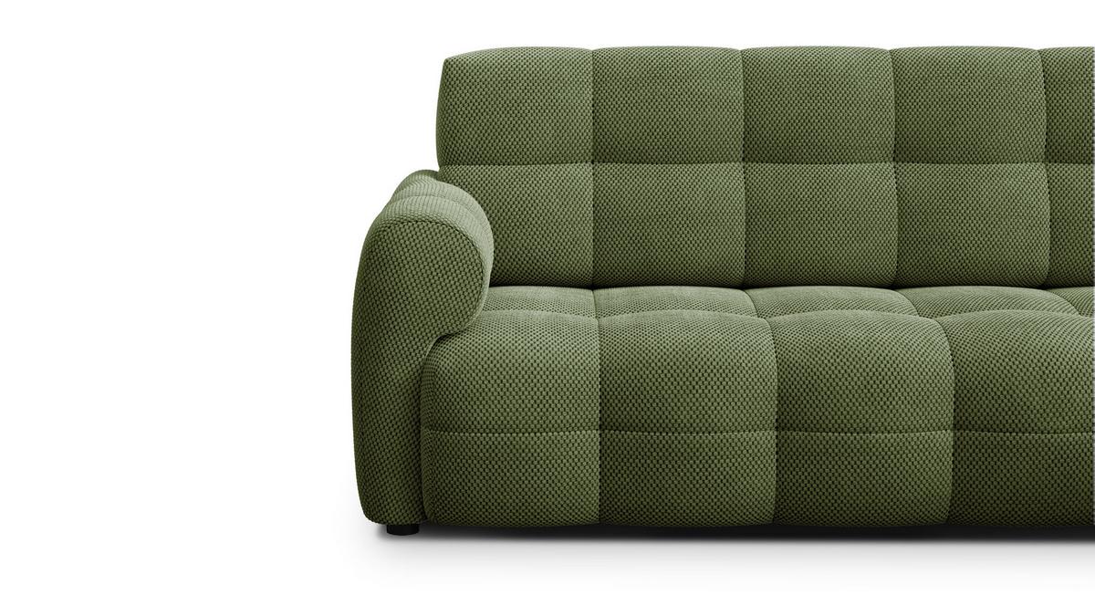 ECKSOFA MELLOW 4-Sitzer, olive - Schwarz/Grün, Holz/Textil (262/156cm) - Wozimo