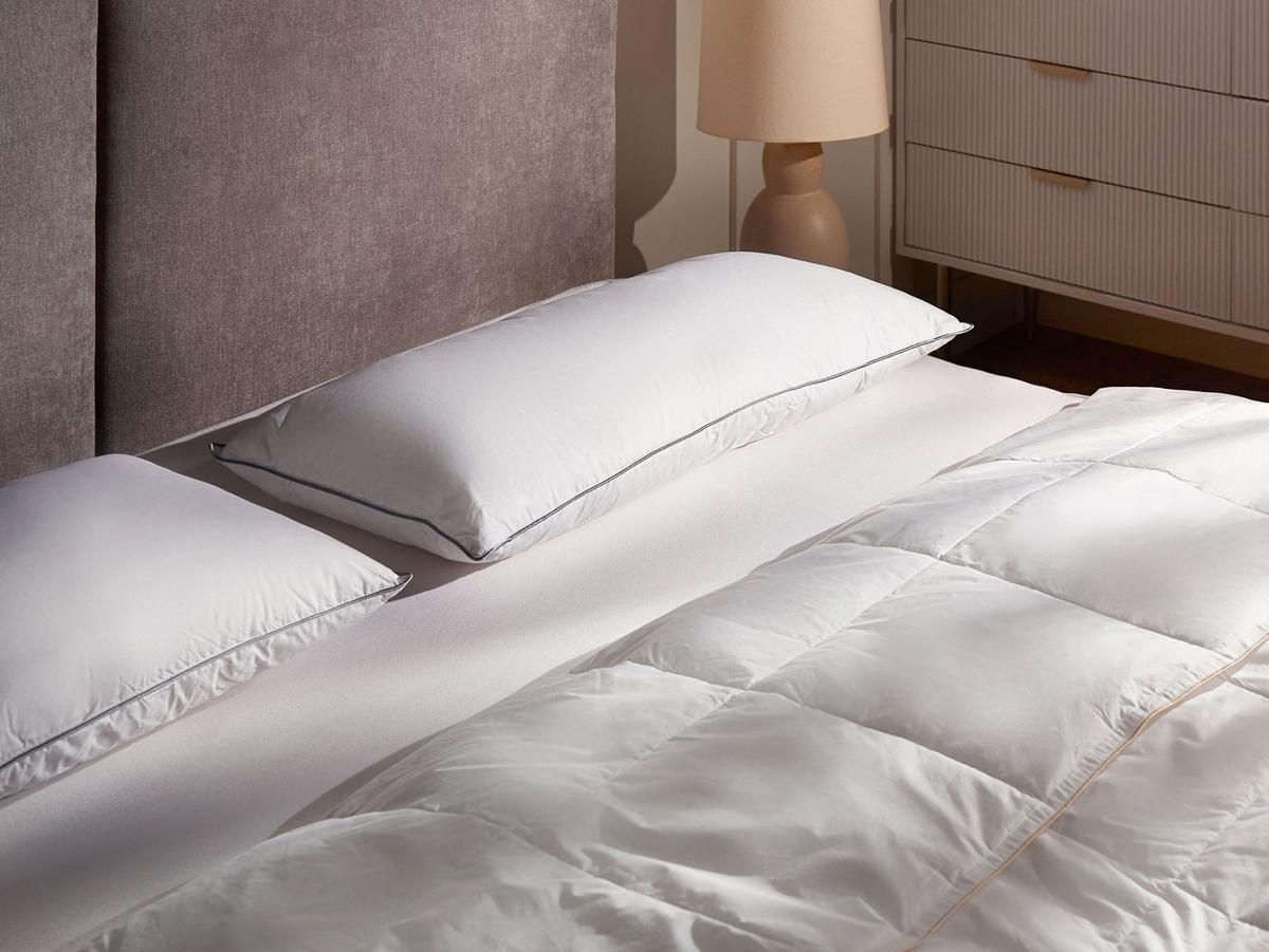 KOPFKISSEN Weiß Hoch 40/80 cm Teide - Weiß, Naturmaterialien (80/40cm) - Beliani