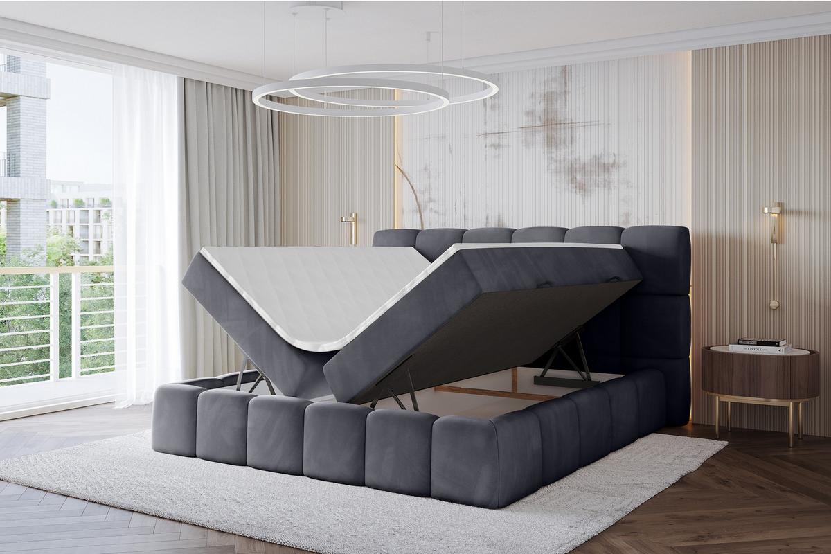 BOXBETT - AURI-H3 - 120x200 Dunkelgrau Casablanca - Dunkelgrau, Holzwerkstoff (120/200cm) - ALTDECOR