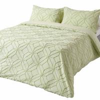 BETTWÄSCHE Perkal getuftet - Salbeigrün, Textil (135/200cm) - Homescapes