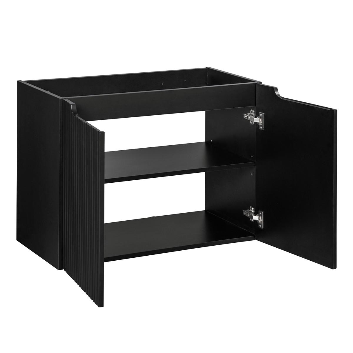 WASCHTISCHUNTERSCHRANK 80cm Riva Schwarz - Schwarz, Holzwerkstoff (80/57/39cm) - Petits-meubles