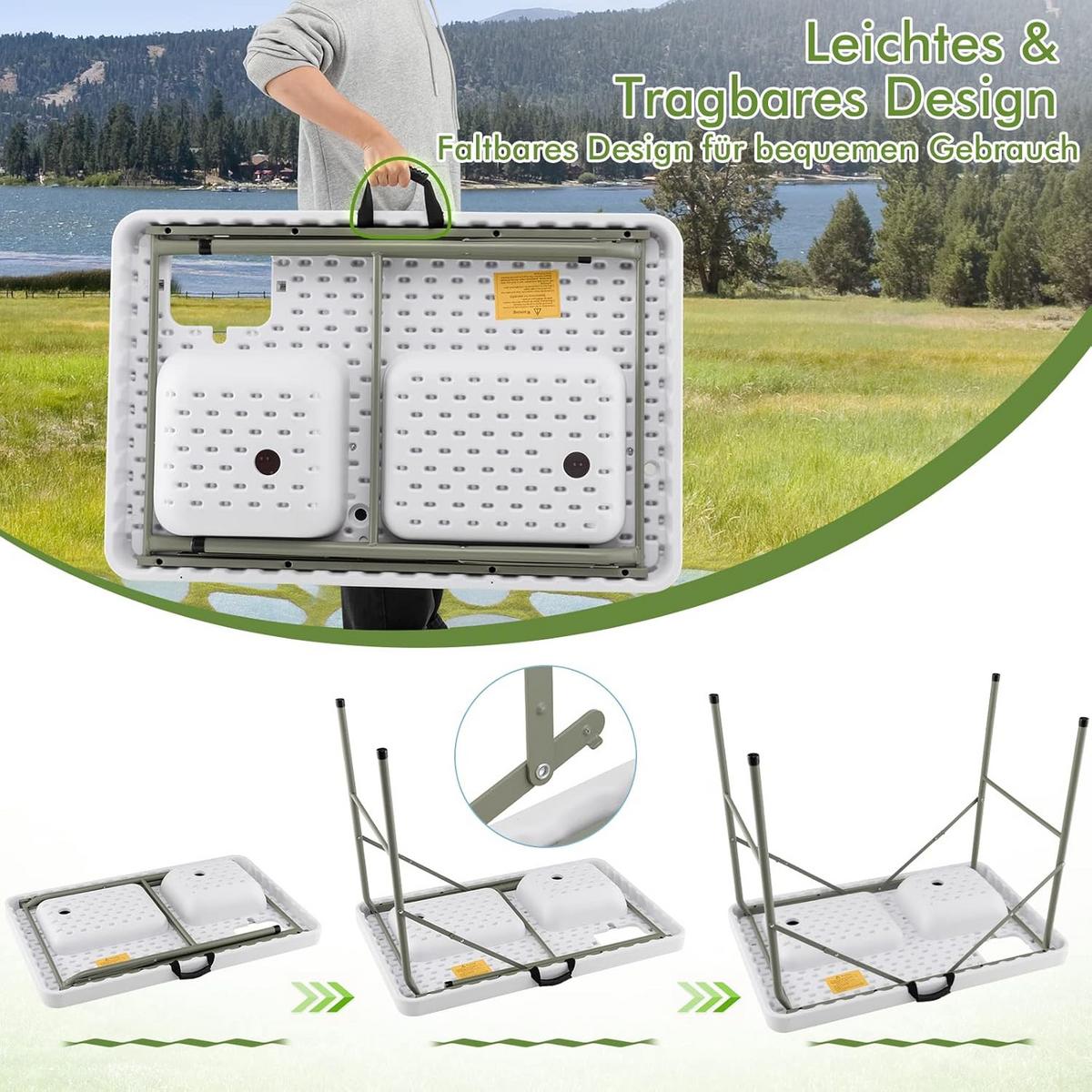 FISCHREINIGUNGSTISCH Weiß - Weiß, Kunststoff (65.5/101.5/107.5cm) - COSTWAY