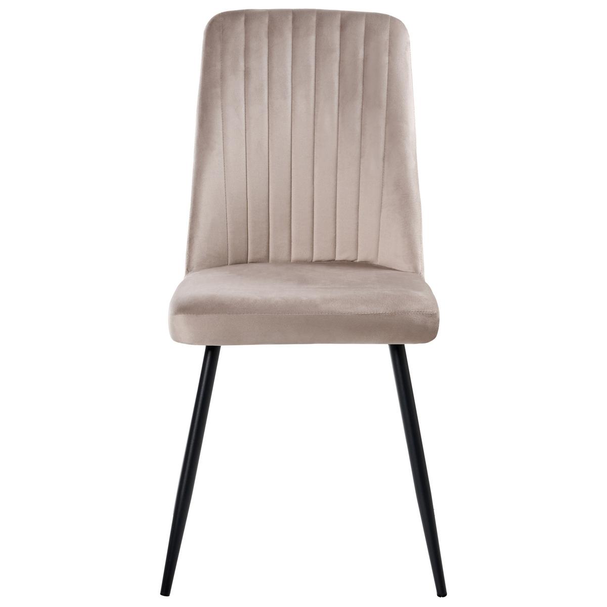 ESSZIMMERSTUHL 4er-Set Beige Kirby - Beige/Schwarz, Textil (47/91/49cm) - Beliani
