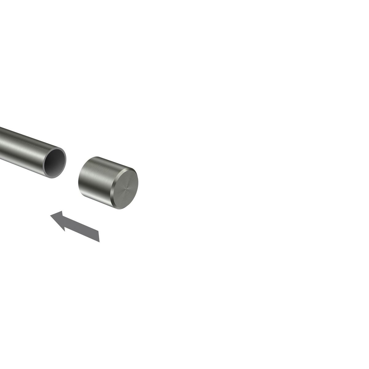 ENDSTÜCKE FÜR GARDINENSTANGEN 16 mm Ø, Casa Edelstahl, Packung 2 Stück - Edelstahlfarben, Metall (2/2/2cm) - INTERDECO
